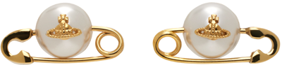 Vivienne Westwood Gold Jordan Earrings In R119 Gold Pearl