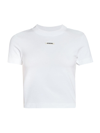 Jacquemus Women's Grosgrain Cotton Logo T-shirt In White