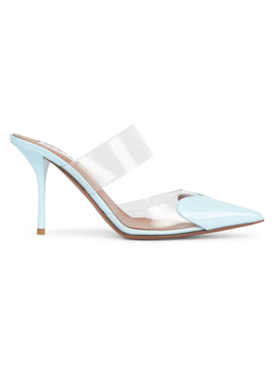 Alaïa Women's 90mm Heart Mules In Blue