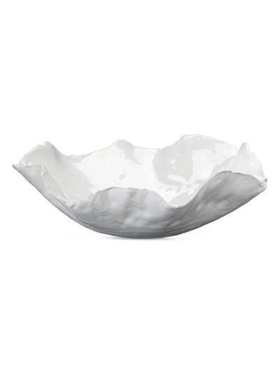 Jamie Young Co. Peony Large White Catchall Bowl In White Cera
