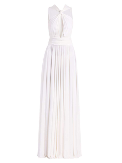 Giambattista Valli Women's Cut-out Sleeveless Halterneck Gown In Ivory