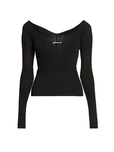 Jacquemus Women's Pralu Logo Hardware Top In Black