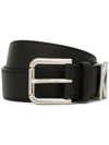 Dolce & Gabbana Calfskin Belt With Lettering In Black