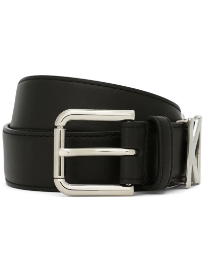 Dolce & Gabbana Belt With Logo Buckle In Black