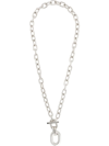 Rabanne Silver Toggle Chain Pendant Necklace In Metallic