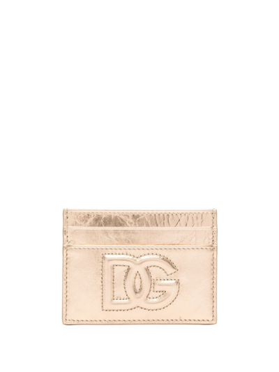 Dolce & Gabbana Wallet With Metallic Effect In Golden