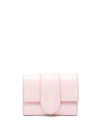 Jacquemus Le Compact Bambino Leather Wallet In Pink & Purple