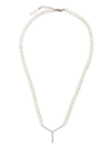 Y/PROJECT PEARL NECKLACE WITH LOGO PLAQUE
