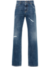 DOLCE & GABBANA STRAIGHT JEANS WITH A WORN EFFECT