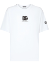 Dolce & Gabbana Short-sleeved T-shirt With Dg Logo Patch In White