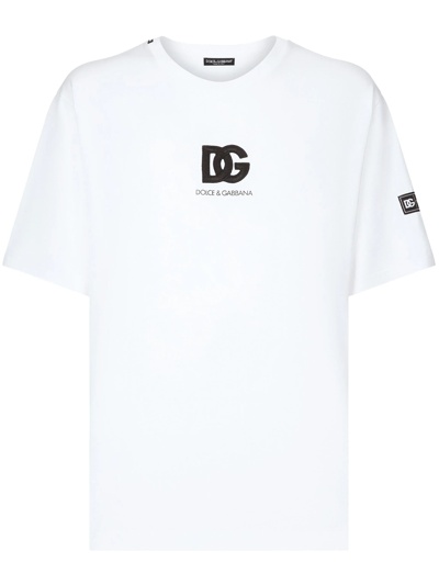 Dolce & Gabbana T-shirt With Logo Application In White