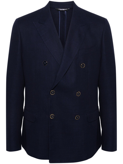 Dolce & Gabbana Double-breasted Blazer In Blue