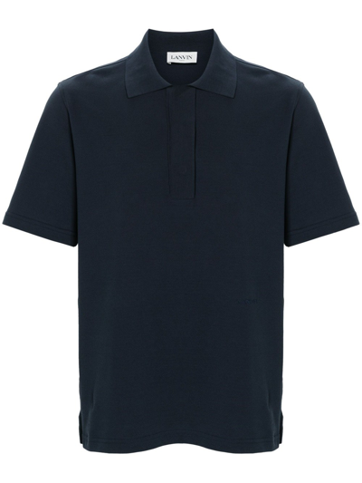 Lanvin Short-sleeved Polo Shirt In Blue
