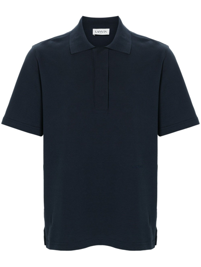 Lanvin Short-sleeved Polo Shirt In Dark Blue