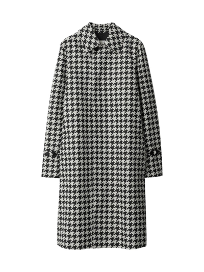 Burberry Houndstooth-print Twill Car Coat In Black Check