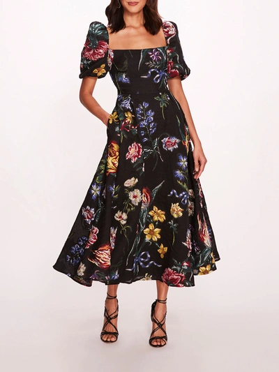 Marchesa Alexander Bubble Dress In Black Multi