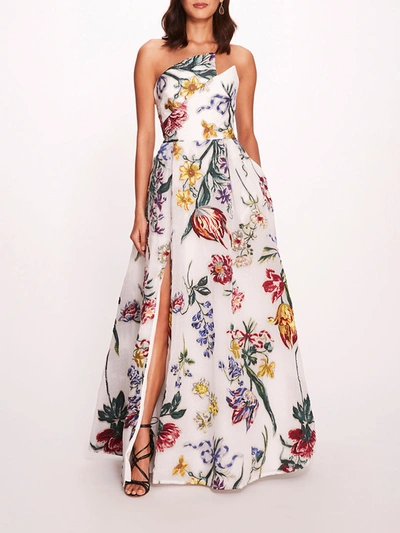 Marchesa Alexander Gown In Ivory Multi | ModeSens
