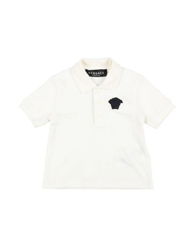 Versace Young Babies'  Newborn Boy Polo Shirt Off White Size 3 Cotton, Viscose