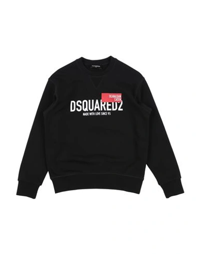 Dsquared2 Toddler Sweatshirt Black Size 4 Cotton, Elastane In Black