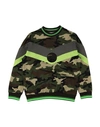 DOLCE & GABBANA DOLCE & GABBANA TODDLER BOY SWEATSHIRT MILITARY GREEN SIZE 7 COTTON, POLYESTER, POLYAMIDE, ELASTANE