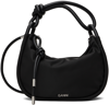 Ganni Knot Baguette Recycled-polyester And Leather Shoulder Bag In 099 Black