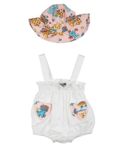 Moschino Baby Newborn Girl Baby Accessories Set White Size 3 Cotton, Elastane, Polyester
