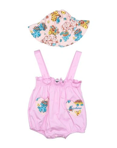 Moschino Baby Newborn Girl Baby Accessories Set Pink Size 3 Cotton, Elastane, Polyester