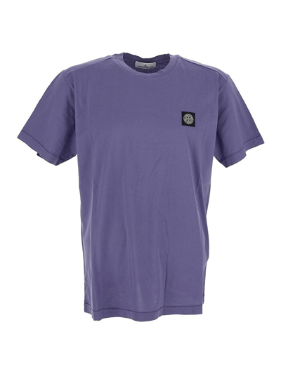 Stone Island Cotton T-shirt In Lilac