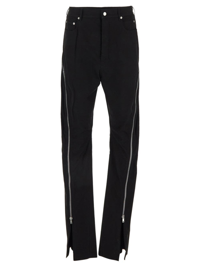 Rick Owens Bolan Zip-detail Flared Corduroy Trousers In Black