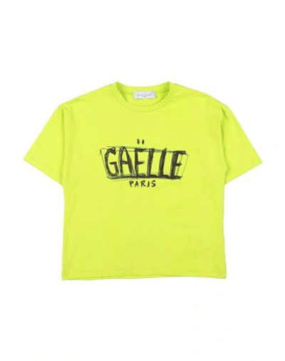 Gaelle Paris Babies' Gaëlle Paris Toddler Girl T-shirt Acid Green Size 4 Cotton, Elastane