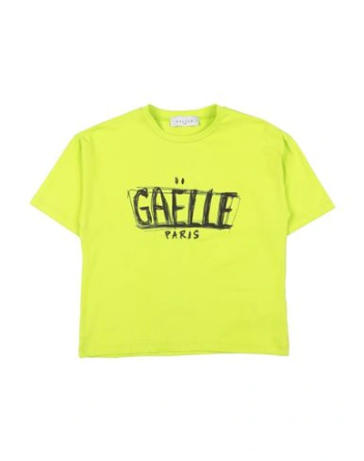 Gaelle Paris Babies' Gaëlle Paris Toddler Girl T-shirt Lime Green Size 4 Cotton, Elastane
