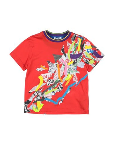 Dolce & Gabbana Babies'  Toddler Boy T-shirt Orange Size 5 Cotton, Polyurethane, Elastane
