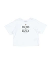 Dolce & Gabbana Toddler Girl T-shirt White Size 7 Cotton, Polyurethane, Bronze In White