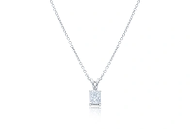 DIANA M. 14KT WHITE GOLD SOLITAIRE DIAMOND PENDANT FEATURING 0.50 CT CLARITY ENHANCED RADIANT CUT DIAMOND