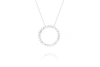 DIANA M. 14 KT WHITE GOLD DIAMOND PENDANT WITH RING-SHAPED DESIGN ADORNED WITH 1.30 CTS TW ROUND DIAMONDS