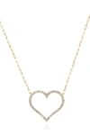 Diana M. 14 Kt Yellow Gold Diamond Pendant With Open-heart Design Adorned With 1.06 Cts Tw Diamonds In Yellow