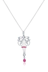 Diana M. 18kt Rose Gold Early 19 Antique Pendant Containing 1.50 Cts Of Rubies And 1.00 Cts Of Round Diamonds In Multi