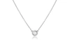 Diana M. 14 Kt White Gold, 18" Diamond Pendant Featuring One 0.20 Cts Tw Round Diamond In White