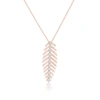 DIANA M. 14 KT ROSE GOLD DIAMOND PENDANT WITH FISH SPINE-SHAPED DESIGN ADORNED WITH 0.26 CTS TW DIAMONDS