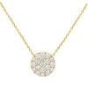 Diana M. 14 Kt Yellow Gold Diamond Pendant With Pave Circle Design Adorned With 0.43 Cts Tw Diamonds In Yellow