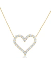 Diana M. 18kt Yellow Gold Open Heart Pendant Featuring 5.85 Cts Of Round Diamonds, 24 Stones In Yellow