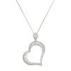 Diana M. 14 Kt White Gold Diamond Pendant With A Heart-shaped Design Adorned With 1.00 Cts Tw Diamonds In White