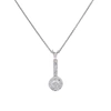Diana M. 14 Kt White Gold, 16.50" Diamond Pendant With Halo Design Adorned With 0.50 Cts Tw Round Diamonds In White
