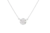 Diana M. 18 Kt White Gold Diamond Pendant With Flower-shaped Design Adorned With 1.00 Cts Tw Round Diamonds In White