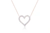 Diana M. 18kt Rose Gold Open Heart Pendant Featuring 3.30 Cts Of Round Diamonds, 24 Stones In Multi