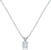 Diana M. 14kt White Gold Solitaire Pendant Containing 0.70 Ct Radiant Cut Clarity Enhanced Diamond In White