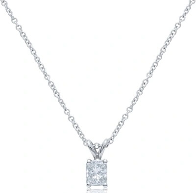 DIANA M. 14KT WHITE GOLD SOLITAIRE PENDANT CONTAINING 0.70 CT RADIANT CUT CLARITY ENHANCED DIAMOND