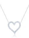 Diana M. 18kt White Gold Open Heart Pendant Featuring 3.30 Cts Of Round Diamonds, 24 Stones In White