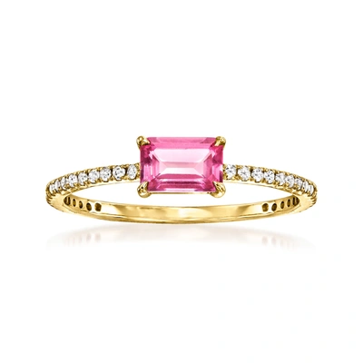 Rs Pure By Ross-simons Pink And White Topaz Ring In 14kt Yellow Gold