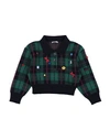 Dolce & Gabbana Toddler Girl Cardigan Green Size 5 Virgin Wool, Polyester, Brass, Zamak, Enamel In Green